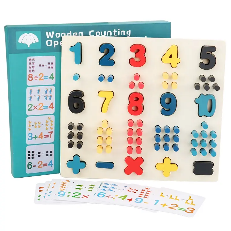 لعبة ألغاز خشبية بأرقام قابلة للإزالة ، للأطفال, حصيرة تعليمية للأطفال مع ألعاب للأطفال حديثي الولادة