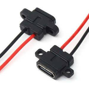 Câble de soudage femelle étanche de type C à <span class=keywords><strong>2</strong></span> broches avec trou de vis pour applications électroniques - Product Image 1