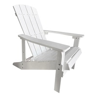 de patio moderne Ensemble de chaises adirondack blanches en bois plastique pour l'extérieur avec pouf et table d'appoint