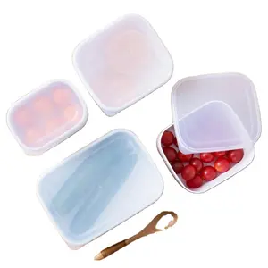 1pc 700ml Silicone Lunch Box With Lid And Dividers For Office Worker And  Students, Microwave Heating, Food Storage Container