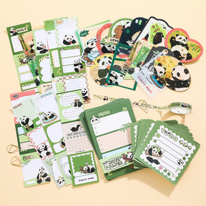 SIMNO 116 Uds lindo Panda verde papelería caja de regalo conjunto A6 rejilla Kawaii cuadernos bala basura diarios Kit artesanía DIY regalo - Product Image 6