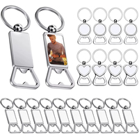 Porte-clés décapsuleur personnalisé en métal vierge pour sublimation, porte-clés 3D en métal vierge pour transfert thermique, accessoires de logo