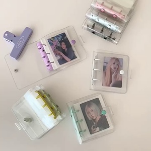 Transparent Binder PVC Kpop Photocard Card <strong>Book</strong> 3 Holes Notebook Loose <strong>Leaf</strong> Journal Photo Storage <strong>Book</strong> School Stationery - Product Image 2