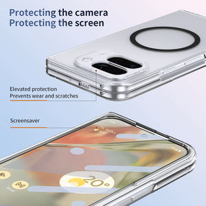 Funda Ultrafina Transparente Antigolpes para Teléfono con Imán Fuerte y Protector de Pantalla de Vidrio para <span class=keywords><strong>Google</strong></span> Pixel 10 Pro, Funda Plegable con Samsung - Product Image 2