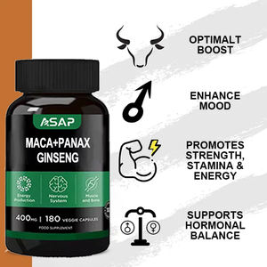 Suplemento de hierbas Píldoras de extracto de raíz de Maca pura Cápsulas orgánicas de Maca Panax Ginseng - Product Image 2