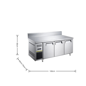 NE-1021 Triple Door Undercounter Commercial <b>Kitchen</b> Food Prep Work Table Refrigerator Freezer Backsplash Energy Star Digital - Product Image 1