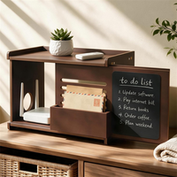 Organisateur de bureau multifonctionnel en bois avec tableau noir pour trier le courrier et support de routeur, idéal pour le bureau et la maison