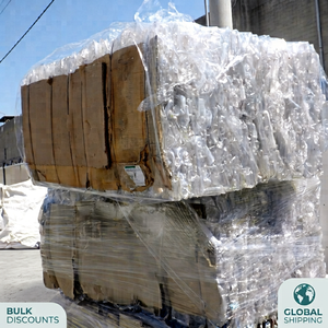 พลาสติก PET รีไซเคิลแบบอัดก้อน เศษพลาสติก HDPE ใส เกรดโพสต์อินดัสเทรียล รีโรล สำหรับบรรจุภัณฑ์เพื่อการรีไซเคิล - Product Image 1