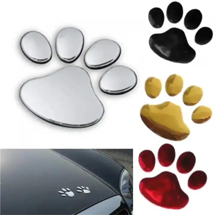 Métallique Lustre Chien Patte Imprimer Ours Pied Prints Empreinte Autocollant De Voiture pour Auto Moto Décor