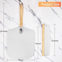 Manche en bois détachable Pizza Scoop pliable en aluminium plateau à éplucher stockage facile produits de boulangerie plateau de transfert Restaurants jetables
