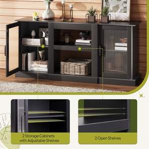 Combohome Diseño novedoso Estilo moderno personalizado Mucho espacio de almacenamiento Gabinete de sala de estar Soporte de <span class=keywords><strong>TV</strong></span> de madera - Product Image 3