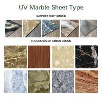 Warna baru 3d hewan alternatif lembar Uv marmer lembar Pvc marmer untuk dinding