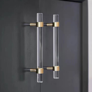 2023 hiện đại t-hình dạng xử lý acrylic rắn brass ngăn kéo núm đồng pha lê cửa tủ kéo cho phòng tắm và tủ quần áo/tủ quần áo - Product Image 1