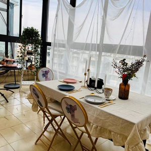 Mantel de lino duradero para restaurantes Cubierta tejida de moda para comedor resistente a derrames Estilo elegante - Product Image 2