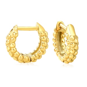 Pendientes de Aro Geométricos Hipoalergénicos Chapados en Oro de 18k, Estilo Huggie, Venta al por Mayor, No se Deslustran, Tendencia en Joyería Personalizada - Product Image 1