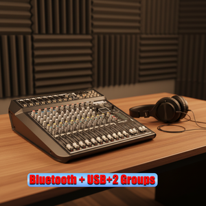 Готов к отправке: 18-канальный 4-групповой имитационный микшерный пульт с 24 DSP-эффектами, MP3, Bluetooth, USB-аудиомикшер - Product Image 4