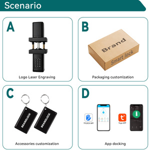 सुरक्षा थोक उच्च गुणवत्ता वाले एल्यूमीनियम मिश्र धातु परिपत्र लीवर मोर्टिज़ टेन पासवर्ड डेडलॉक दरवाजा लॉक ट्यूया ऐप क्लाउड लकड़ी के लिए - Product Image 5
