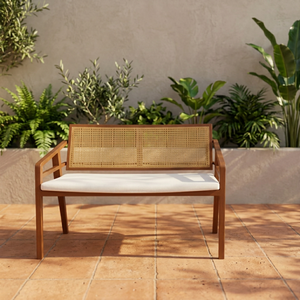 Modern Rattan Accent Chair with Cotton Liner and Foam Filling <b>Wooden</b> <b>Frame</b> Leisure <b>Armchair</b> for Living Room - Product Image 3