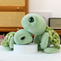 Peluche Tortue Douce et Moelleuse, Jouet Tortue Verte en Peluche, Tortue aux Grands Yeux, Cadeau Promotionnel