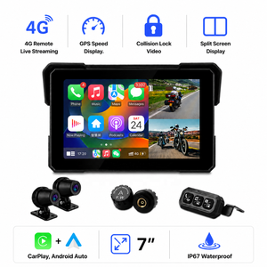 Tachimetro GPS per Moto con CarPlay, Schermo 7 Pollici, 4G, Posizionamento Remoto, Blocco Anti-Collisione, Video, IP67 Impermeabile, TPMS - Product Image 1