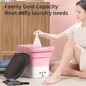 Mini Fully Automatic Portable Washing Machine Front-Loading Manual Power Source Household Use Plastic Housing US Plug New Produc - Product Image 6