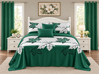 Ensemble de draps de lit 8 pièces, fabrication directe d'usine, OEM ODM, avec rideaux assortis, motifs multiples, pour lits Queen et King, literie de chambre à coucher
