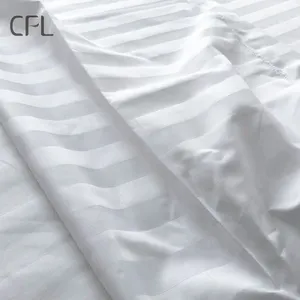 Custom Personalised Logo Four Seasons Quality Stripe Elegant Comfort Hotel Bedsheets Bedcover Linens Set