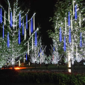 30 सेमी क्रिसमस के नेतृत्व वाली ट्यूब लाइट बारिश और उल्का शॉवर, 8 ट्यूब बारिश ड्रॉप शूटिंग सजावट - Product Image 2