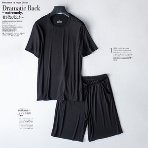 High Quality <strong>Men's</strong> Summer Modal Cotton Silk Pajamas Breathable Loose <strong>Short</strong>-Sleeved <strong>Shorts</strong> Pajama <strong>Set</strong> for <strong>Men</strong> - Product Image 2