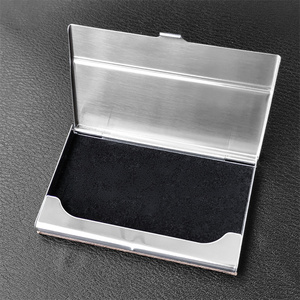 <span class=keywords><strong>Porte</strong></span>-cartes de visite personnalisé en cuir PU et métal pour hommes et femmes, cadeau d'affaires de <span class=keywords><strong>luxe</strong></span>, logo personnalisé - Product Image 2