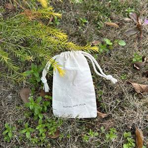 Wholesale Eco Friendly Natural Cotton <b>Drawstring</b> <b>Pouch</b> Acceptable Custom Design Double String - Product Image 1