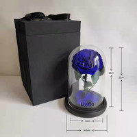 Liviflo Roses éternelles artisanales préservées pour la Saint-Valentin, éternelles dans un dôme en verre LED