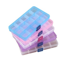 Transparent Storage Box 15 Compartment Desktop Organizer With Lid For Parts Cosmetics Stationery - Product Image 4