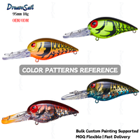 OEM Blanks de leurres crankbait non peints 95mm 18g, flottants, pour plongée profonde, avec sonnette, leurres durs pour peinture personnalisée DIY