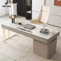 Bureau de direction nordique en bois massif avec tiroirs, mobilier de bureau moderne en marbre du Guangdong