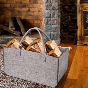 Cesto Pieghevole in Feltro Spesso per Legna da Ardere, Borsa Portatile in Feltro per Legna, Riviste, Giocattoli, Vestiti e Shopping - Product Image 3