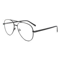 Gafas de lectura estilo coreano de gran tamaño, montura de metal ligero con doble barra, lentes transparentes, montura completa