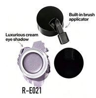 Fard à paupières crème luxueux OEM, longue tenue, waterproof, doux pour la peau, lisse, haute pigmentation avec applicateur brosse intégré