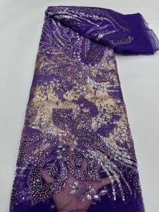 Nuovo Design NI.AI: Tessuto in Pizzo con Ricamo Floreale, Perle e Paillettes - Product Image 3