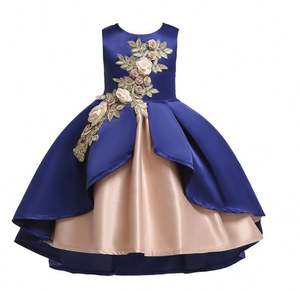 D0038 Guangzhou Children Clothes Flower Kids Latest Design 8 <b>Years</b> Girl Birthday Party Dress - Product Image 3
