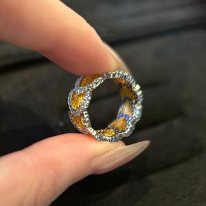 Anillo de Malla de Encaje Intercolor Estilo Buchirati Real Medieval Vintage Chapado en Oro de 18K y Plata de Ley S925 para Mujer, Forma Clásica - Product Image 2