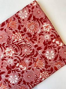 Tela de Algodón Estampada a Mano con Bloques Rojos, Tejido Textil de 42 Pulgadas, Material Decorativo para el Hogar, Transpirable, de Peso Medio - Product Image 1