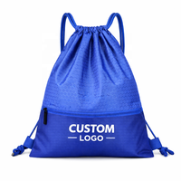 Sac à cordon personnalisé imperméable unisexe en polyester, sac de shopping, sac promotionnel avec logo, sac cadeau, sac de sport, sac à dos