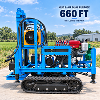 Petite foreuse de puits d’eau sur chenilles 660FT machine de forage de puits d’eau boue-air pour irrigation agricole