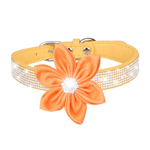 Muestras de accesorios para perros y mascotas, <span class=keywords><strong>Collar</strong></span> de cuero PU con diamantes de imitación ostentosos, para perro y correa - Product Image 6