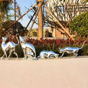 Estatua de Leopardo <span class=keywords><strong>Dorado</strong></span> de Metal, Decoración para <span class=keywords><strong>Plaza</strong></span>, Estatua de Tigre - Product Image 5
