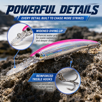 XIDIAOYU Grandes leurres de pêche au thon Minnow lourds et coulants, pour la pêche en eau profonde, Pesca 72g 46g 32g, leurres de pêche à la traîne pour gros gibier