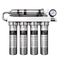 Purificateur d'eau domestique manuel à 5 étapes en acier inoxydable 304 avec filtration ultrafiltrante de 0,01 micron et système contrôlé par application