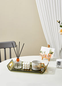 Premium Multi Purpose Nordic Decoration Rectangulaire PET Salon Snack Assiette Plateau de Service avec Poignée - Product Image 3