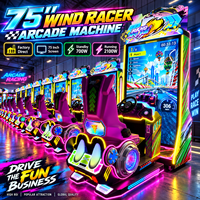 Simulateur de conduite à monnayeur de 75 pouces, machine d'arcade de course automobile, jeu d'arcade de course de voitures, machine de divertissement